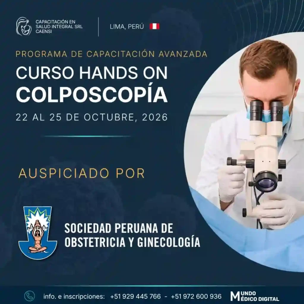 Flyer Curso Hands On Colposcopía en Lima, Perú 2026