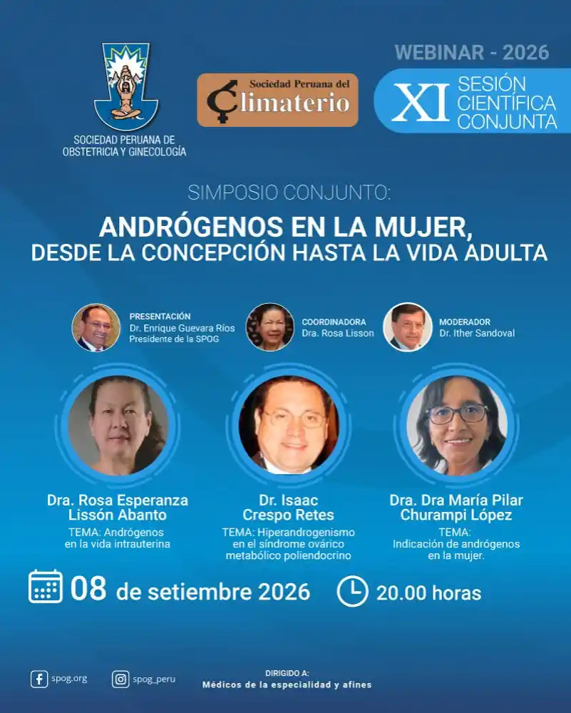 flyer de sesion cientifica androgenos en la mujer spog 2026 setiembre